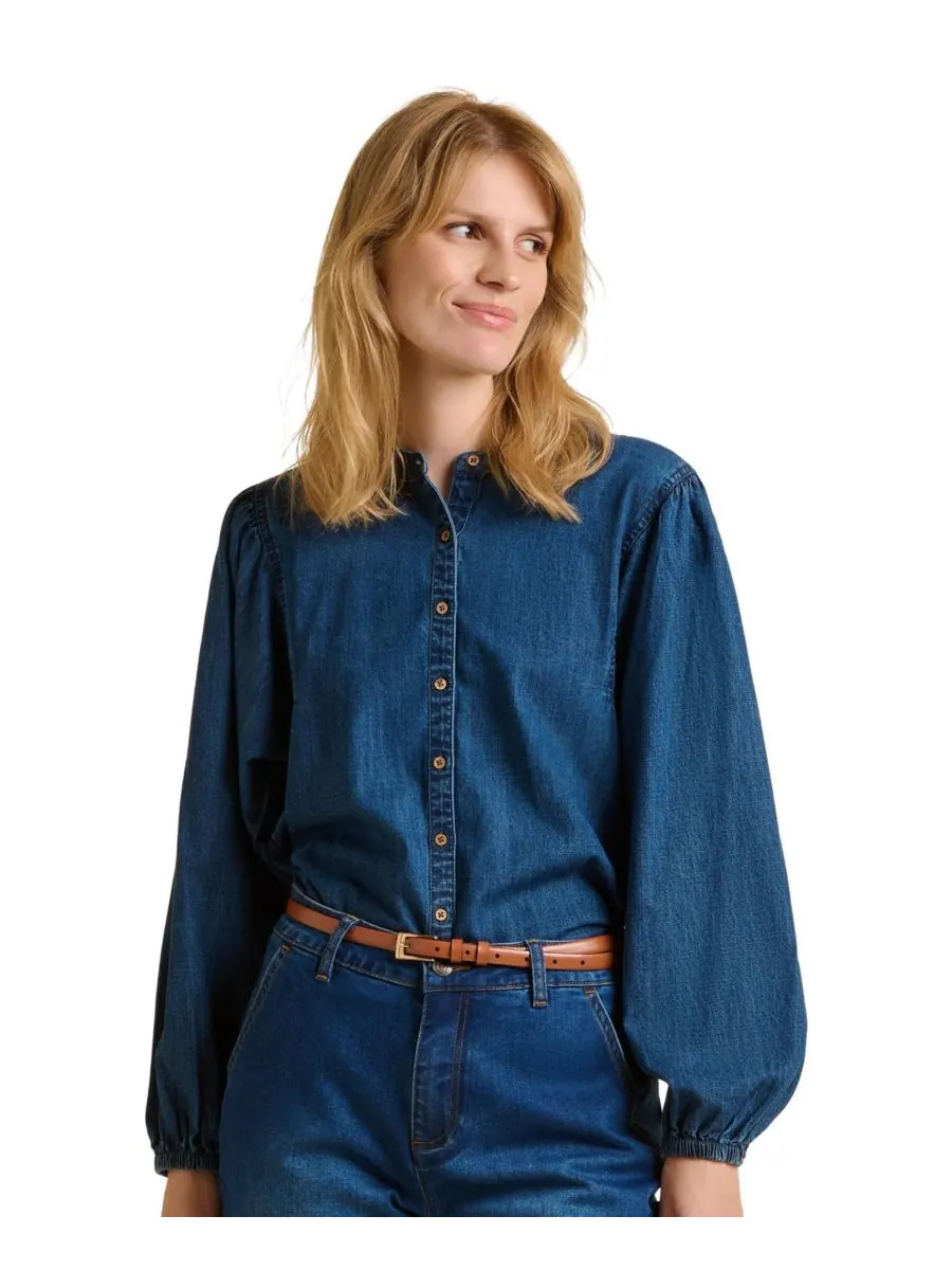 Женская джинсовая рубашка Auri с длинными рукавами и круглым вырезом Brakeburn