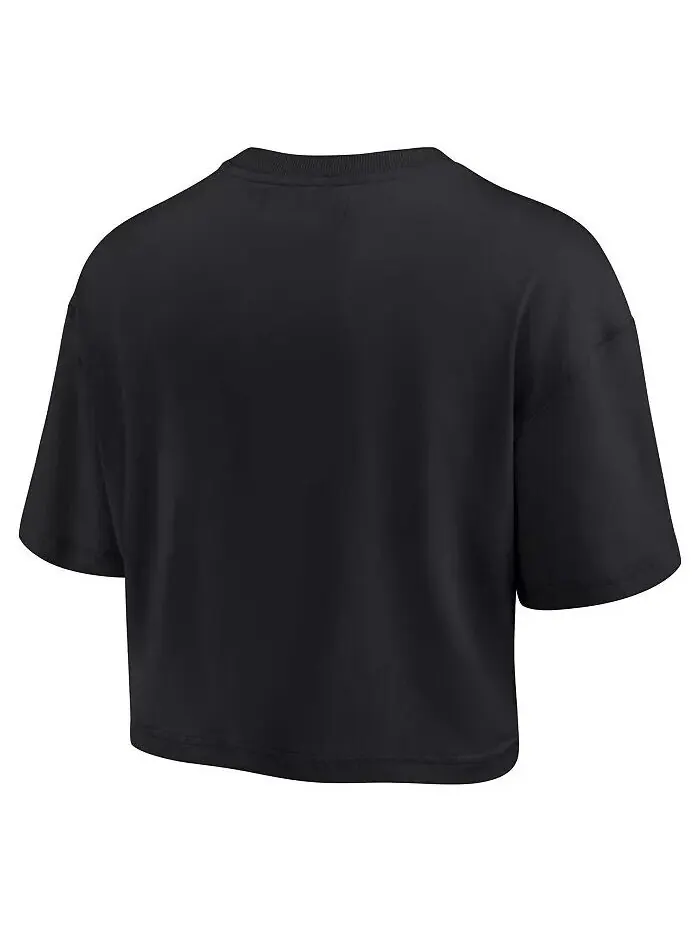 Женская черная укороченная футболка Philadelphia 76ers Super Soft Boxy Fanatics Signature — изображение 3 из 3, черный