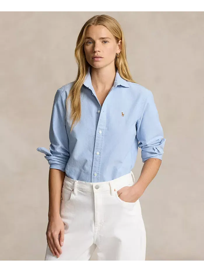 Женская облегающая полосатая рубашка Oxford Polo Ralph Lauren