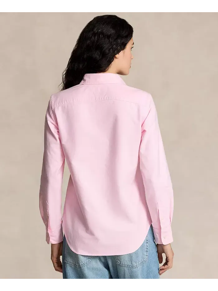 Женская облегающая полосатая рубашка Oxford Polo Ralph Lauren — изображение 2 из 5, розовый