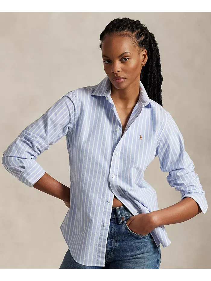 Женская облегающая полосатая рубашка Oxford Polo Ralph Lauren