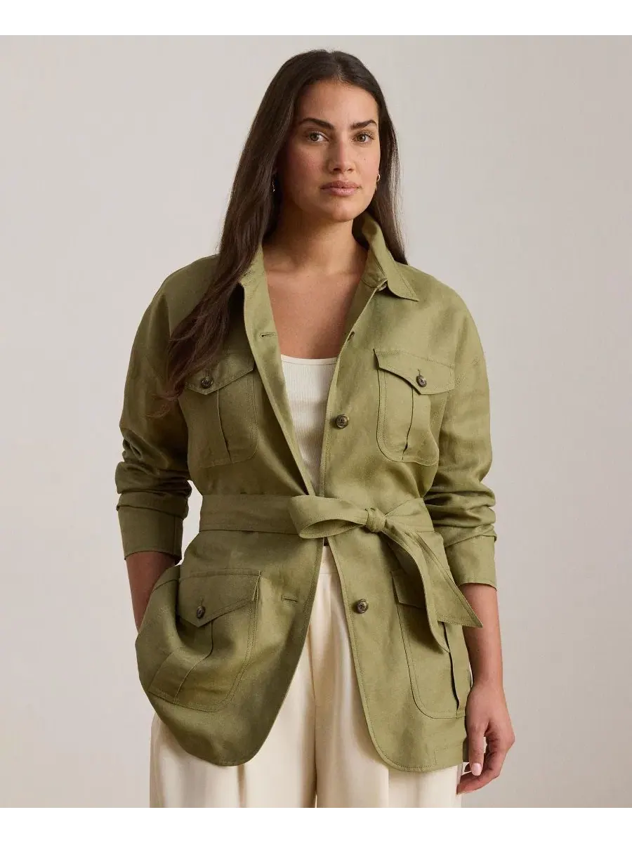 Женская твиловая куртка с отложным воротником Lauren Ralph Lauren — изображение 2 из 8, агава