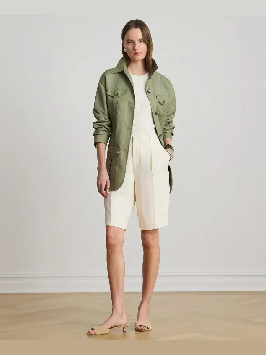 Женская твиловая куртка с отложным воротником Lauren Ralph Lauren — изображение 3 из 8, агава