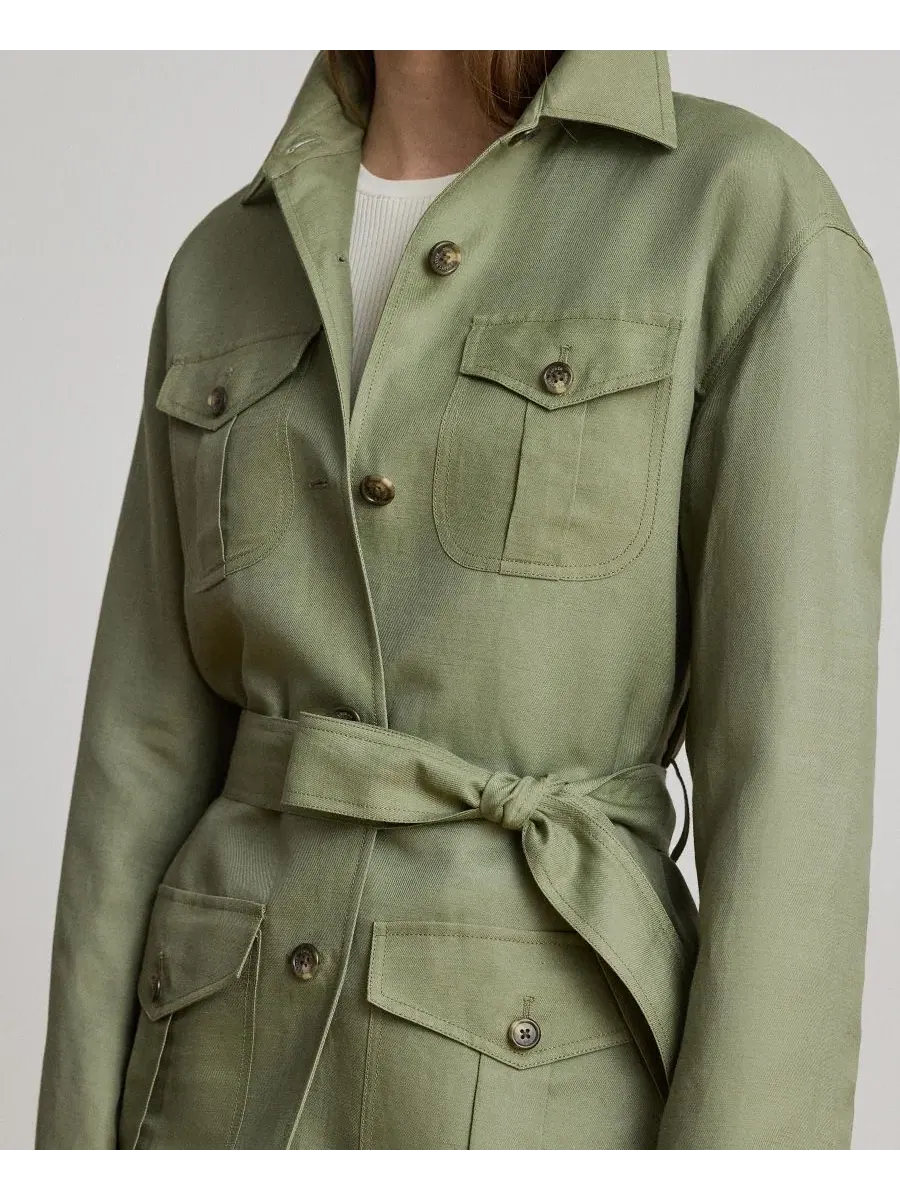 Женская твиловая куртка с отложным воротником Lauren Ralph Lauren — изображение 5 из 8, агава
