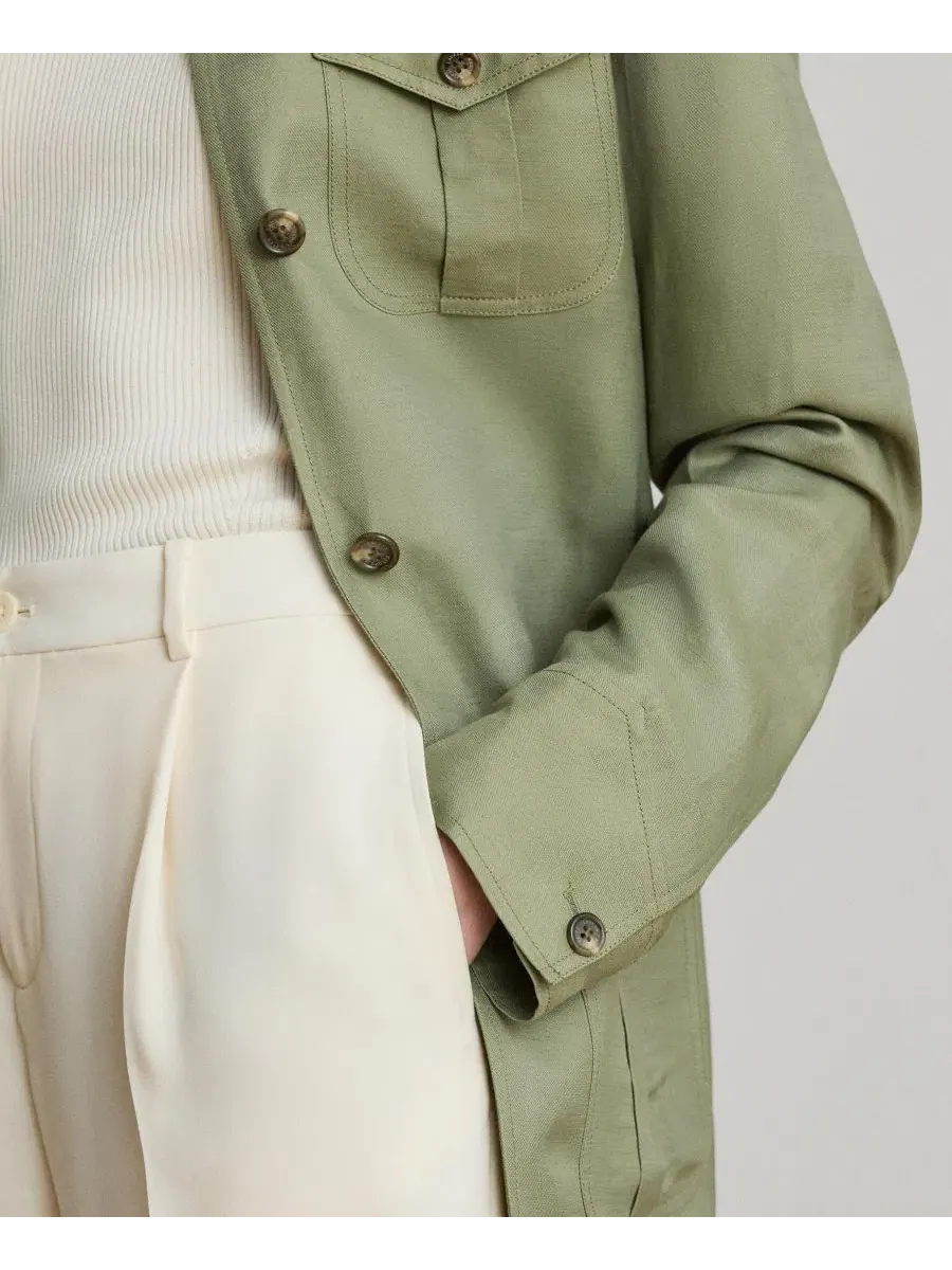 Женская твиловая куртка с отложным воротником Lauren Ralph Lauren — изображение 7 из 8, агава