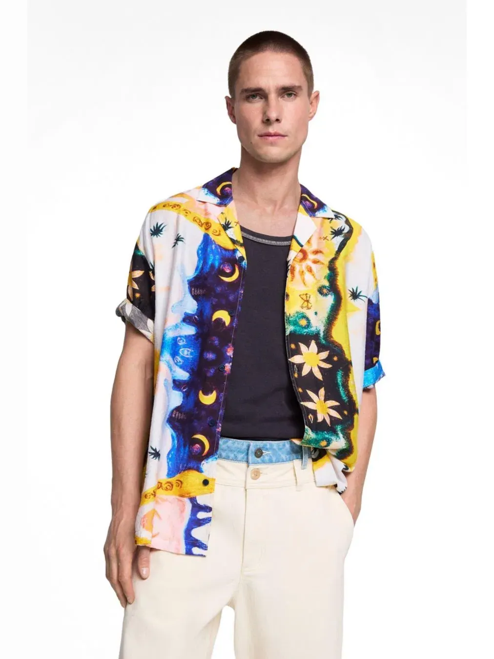 Мужские гибридные бермудские шорты Desigual — изображение 3 из 5, белый