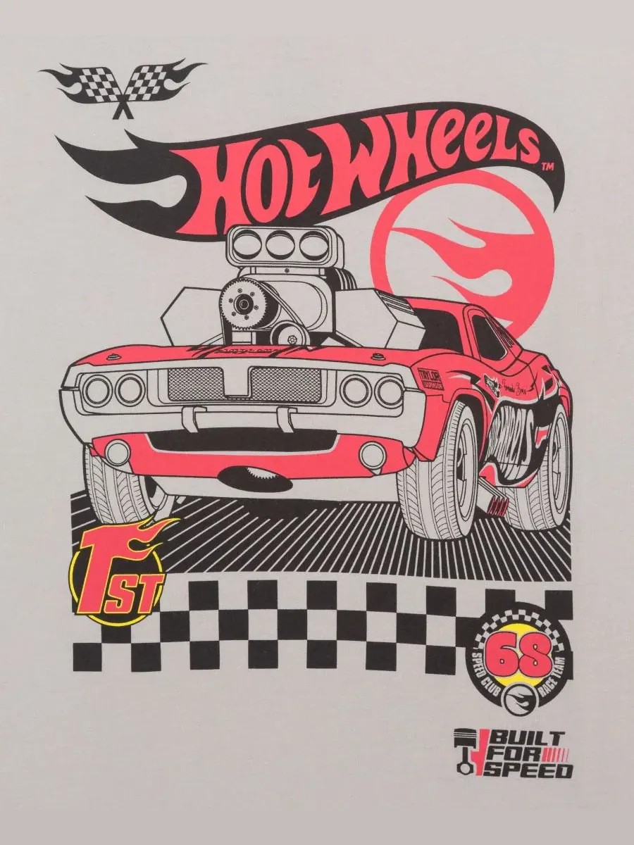 Детская футболка с круглым вырезом Legends Tour для мальчиков 5-20 лет Hot Wheels — изображение 3 из 4, серый