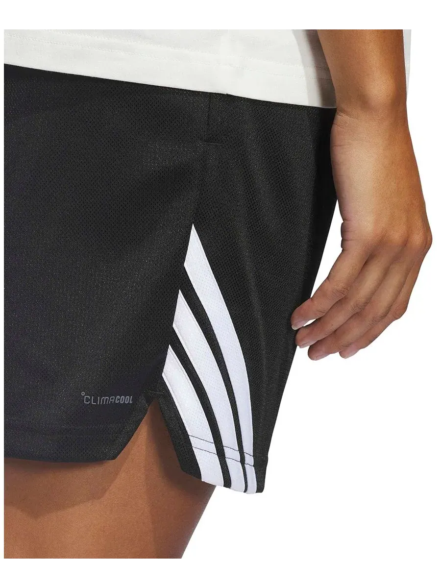 Женские баскетбольные шорты с тремя полосками Adidas — изображение 3 из 9, черный