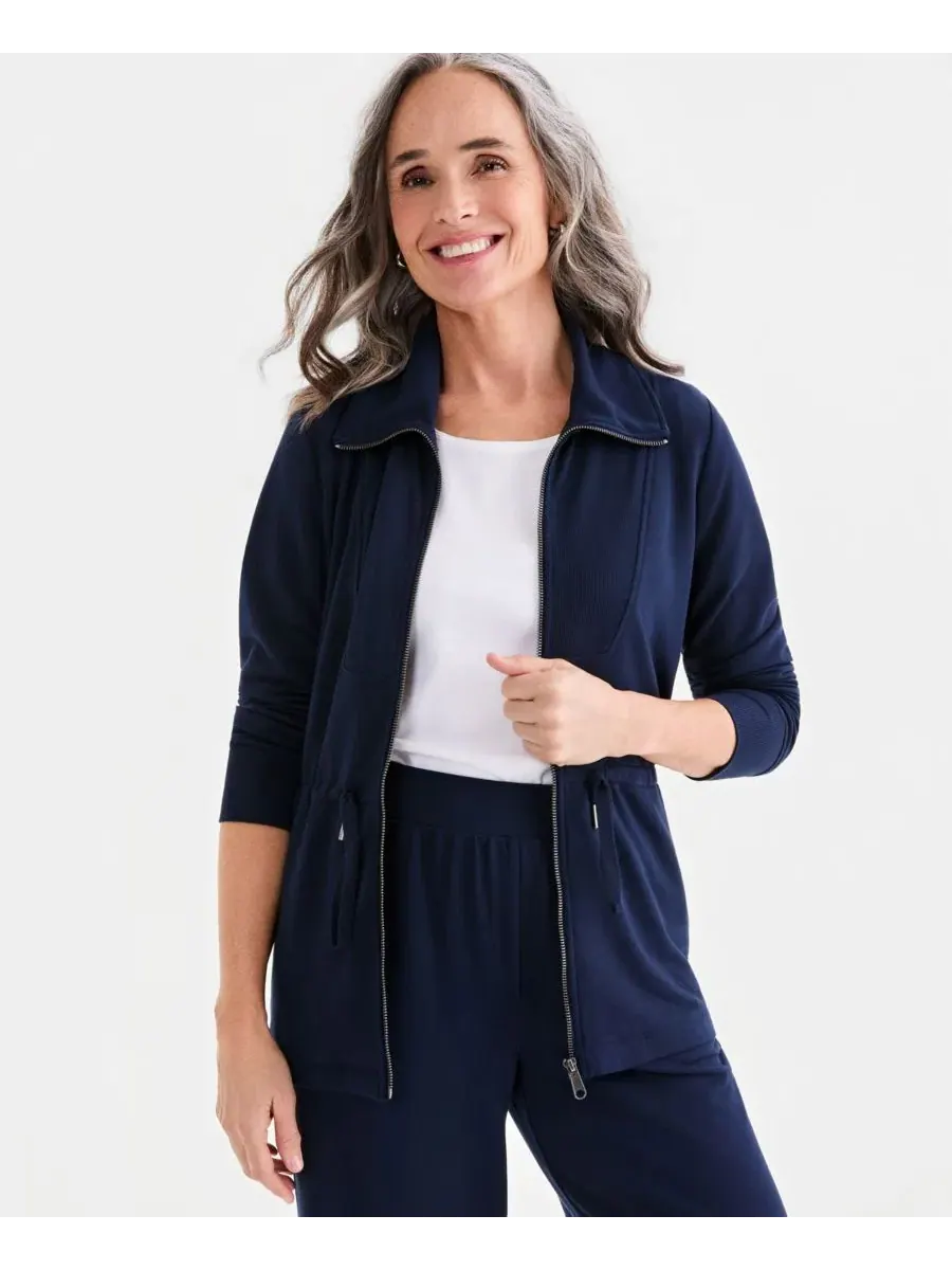 Женская куртка-бомбер с длинным рукавом LuxLounge Style & Co — изображение 1 из 3, синий