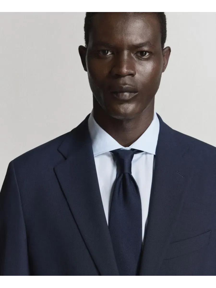 Пиджак мужской Milan Slim-Fit MANGO — изображение 3 из 7, темный темно-синий
