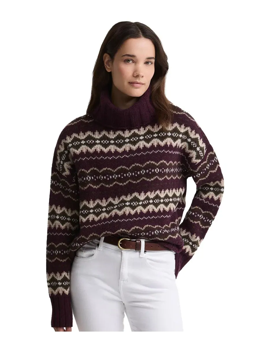 Свитер с воротником-хомутом Fair Isle Barbour — изображение 3 из 6, мульти