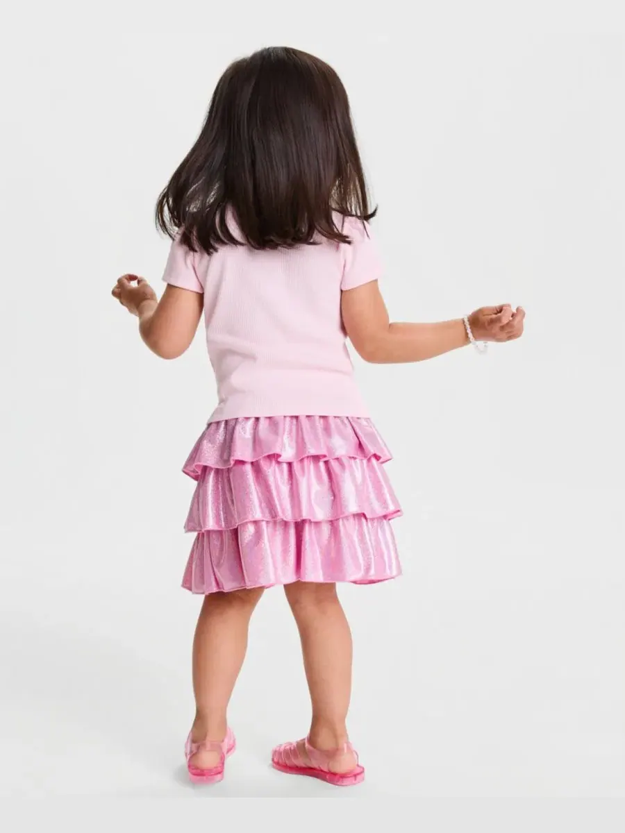 Комплект из футболки и шорт-юбки с блестками, модель Sparkle Tiered Skort Epic Threads — изображение 2 из 5, бежевый