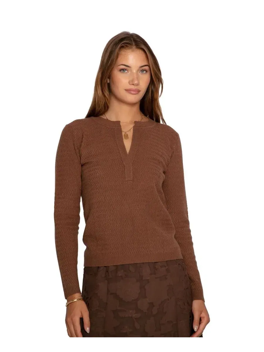 Женский топ с длинным рукавом, фактурный, Frankie Textured Knitted Belle & Bloom