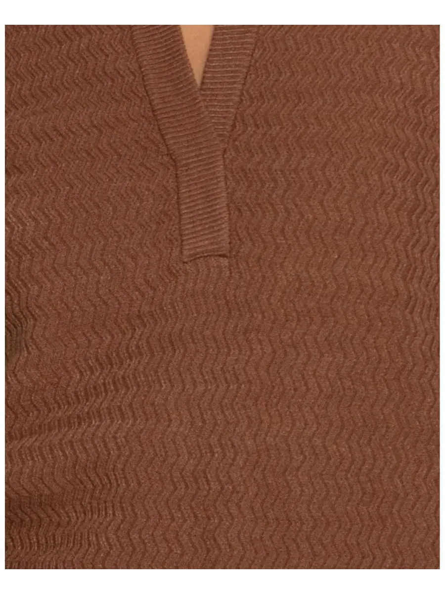 Женский топ с длинным рукавом, фактурный, Frankie Textured Knitted Belle & Bloom — изображение 4 из 5, шоколад