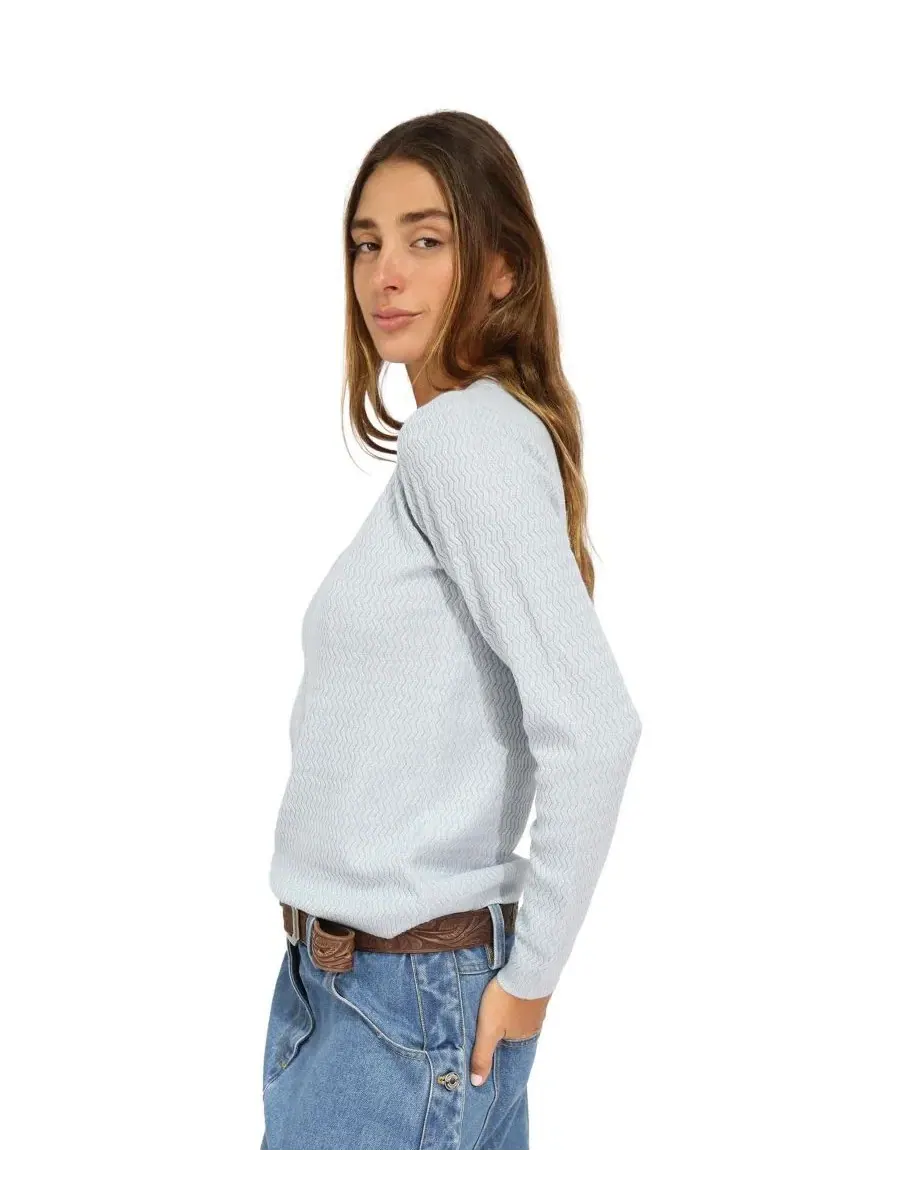 Джемпер с v-образным вырезом Frankie Textured Knitted Long Sleeve Top Belle & Bloom — изображение 3 из 5