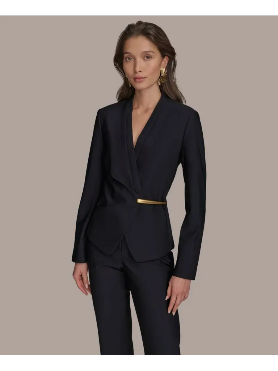 Женская куртка-халат без воротника Donna Karan New York