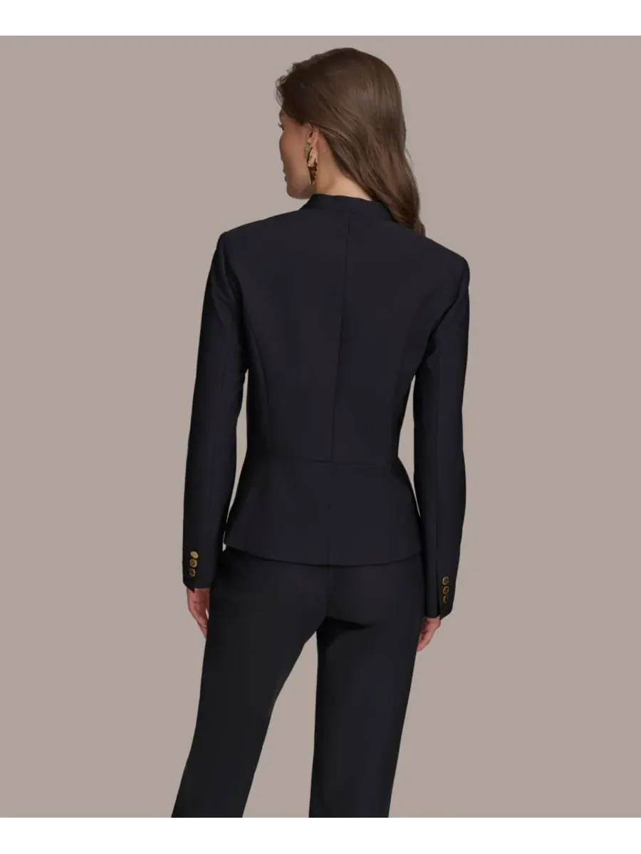 Женская куртка-халат без воротника Donna Karan New York — изображение 2 из 7, черный