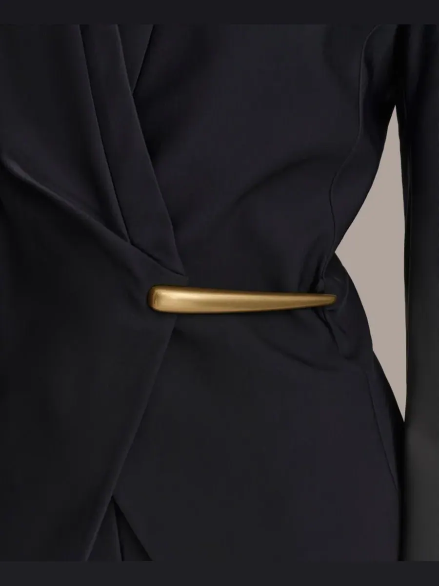 Женская куртка-халат без воротника Donna Karan New York — изображение 4 из 7, черный