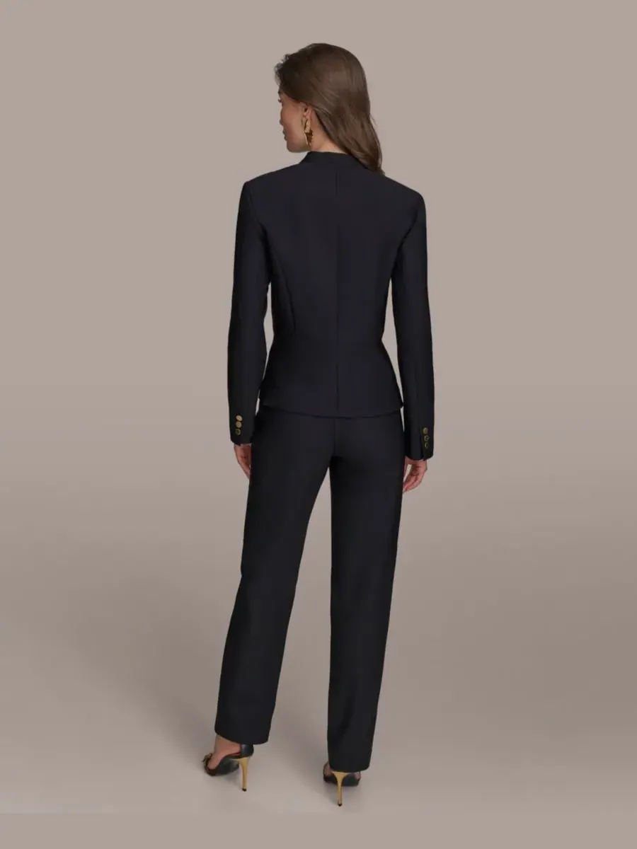 Женская куртка-халат без воротника Donna Karan New York — изображение 7 из 7, черный