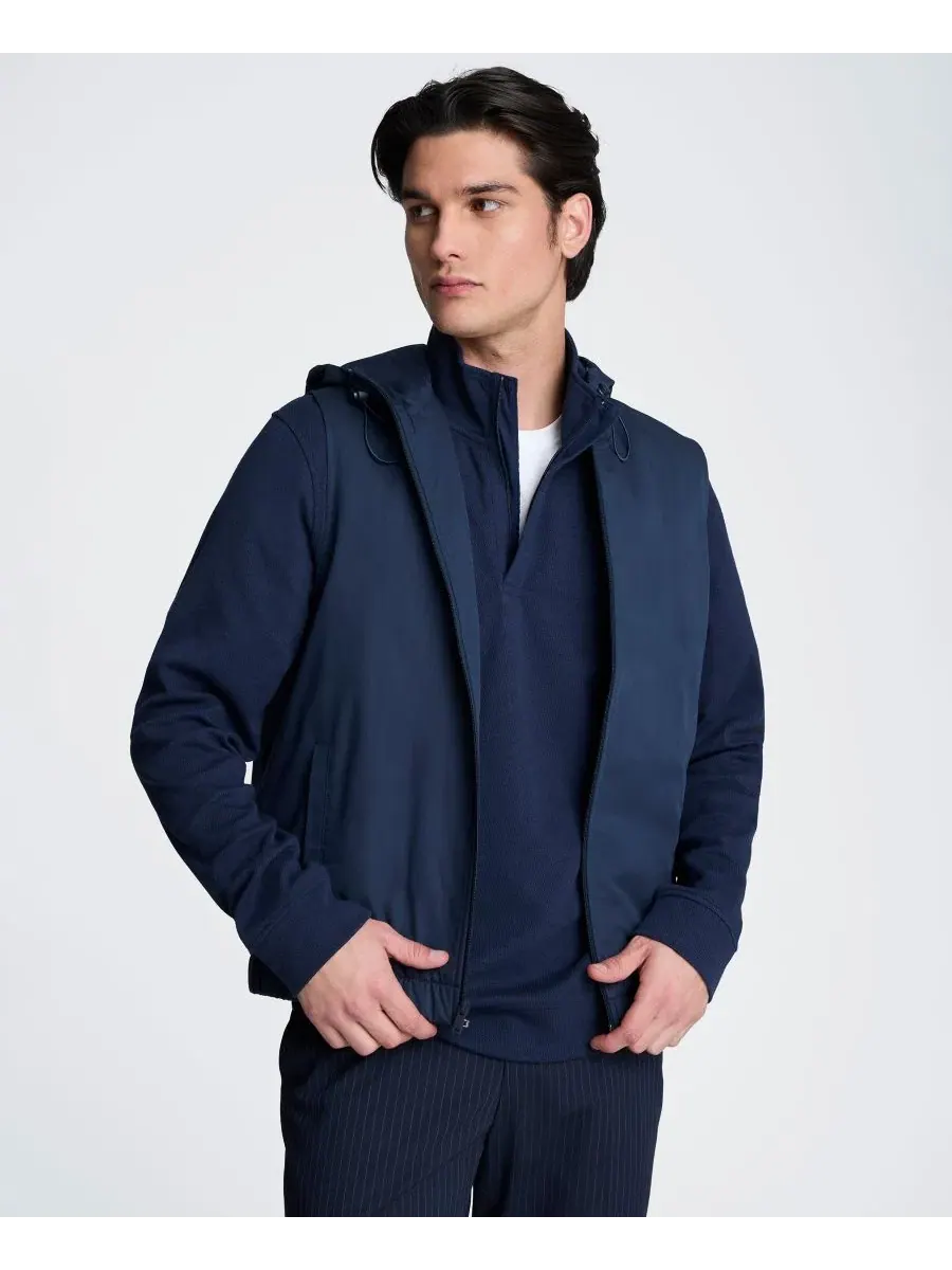Мужская куртка с капюшоном и застежкой-молнией спереди Kenneth Cole — изображение 4 из 5, темно-синий