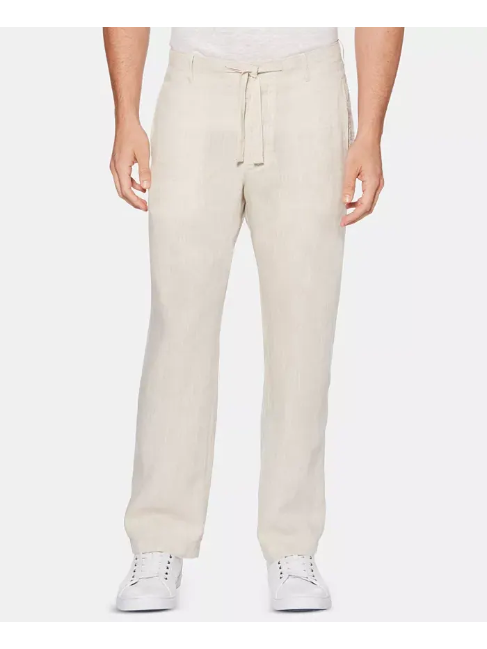 Мужские классические брюки из 100% льна на шнурке Perry Ellis