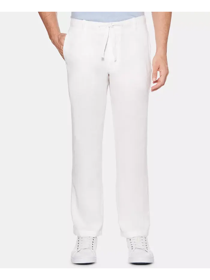 Мужские классические брюки из 100% льна на шнурке Perry Ellis