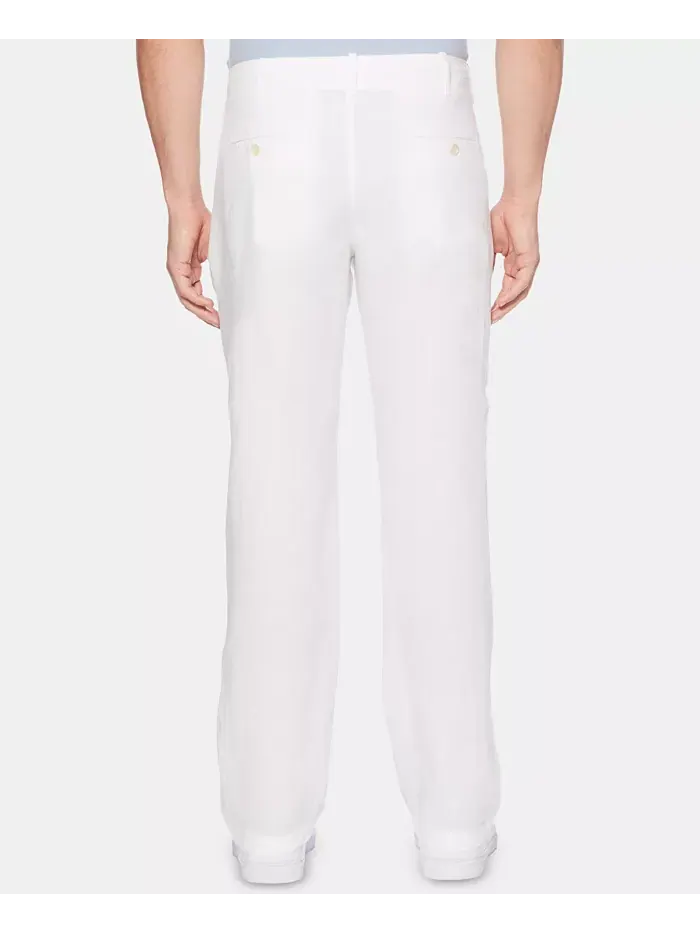 Мужские классические брюки из 100% льна на шнурке Perry Ellis — 2