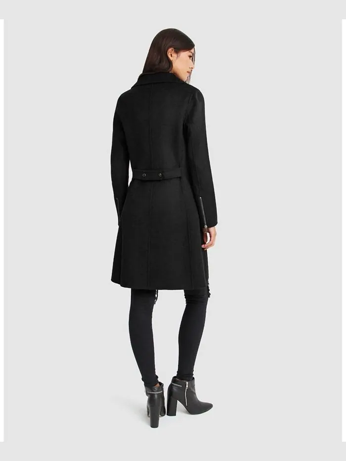 Женское мотоциклетное пальто из смесовой шерсти Last Chance NEW FIT Belle & Bloom — изображение 2 из 3, черный