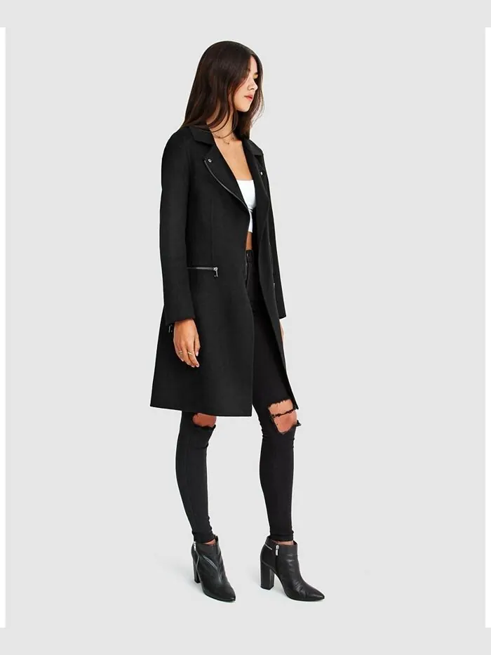 Женское мотоциклетное пальто из смесовой шерсти Last Chance NEW FIT Belle & Bloom — изображение 3 из 3, черный