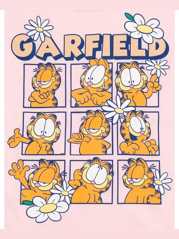 Комплект для девочки: футболка и шорты из велюра с дельфином Garfield — изображение 4 из 6, розовый