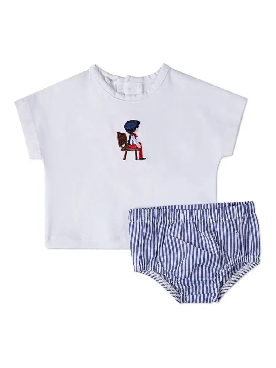 Комплект для малыша с вышивкой The Boy's Favorite Seat MeMoi