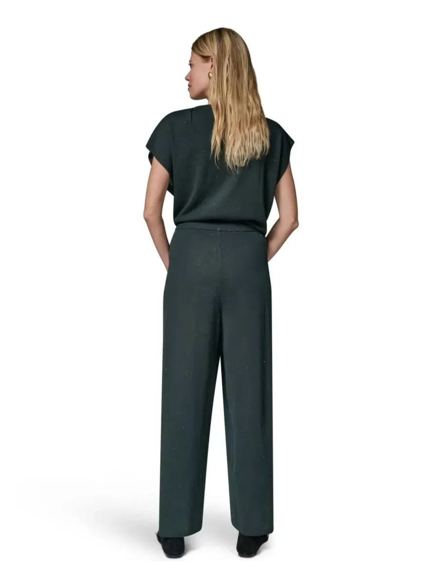 Брюки широкие с пайетками Donna Karan New York — изображение 6 из 7, черный