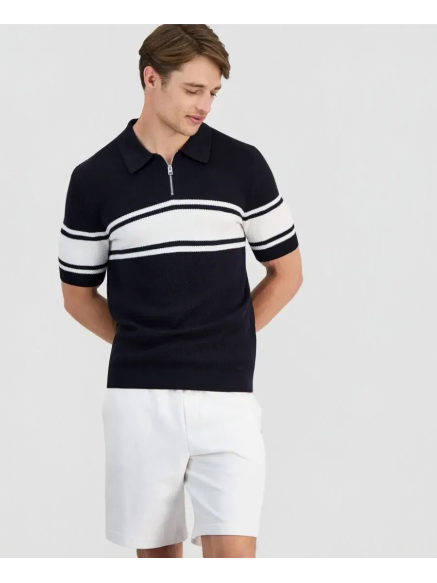 Полочная рубашка-поло с контрастными вставками, Sholton Colorblock Zipper Hugo Boss