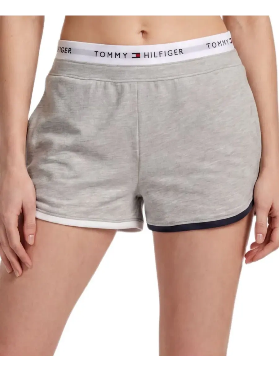Шорты-боксеры из французского терри с эластичным поясом Tommy Hilfiger — изображение 4 из 6, серый