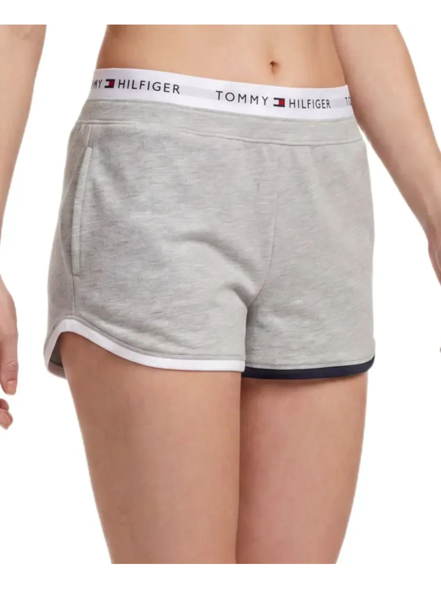 Шорты-боксеры из французского терри с эластичным поясом Tommy Hilfiger — изображение 6 из 6, серый