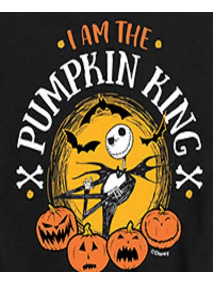 Футболка с принтом Pumpkin King для мальчиков-подростков Nightmare Before Christmas — изображение 3 из 3, черный