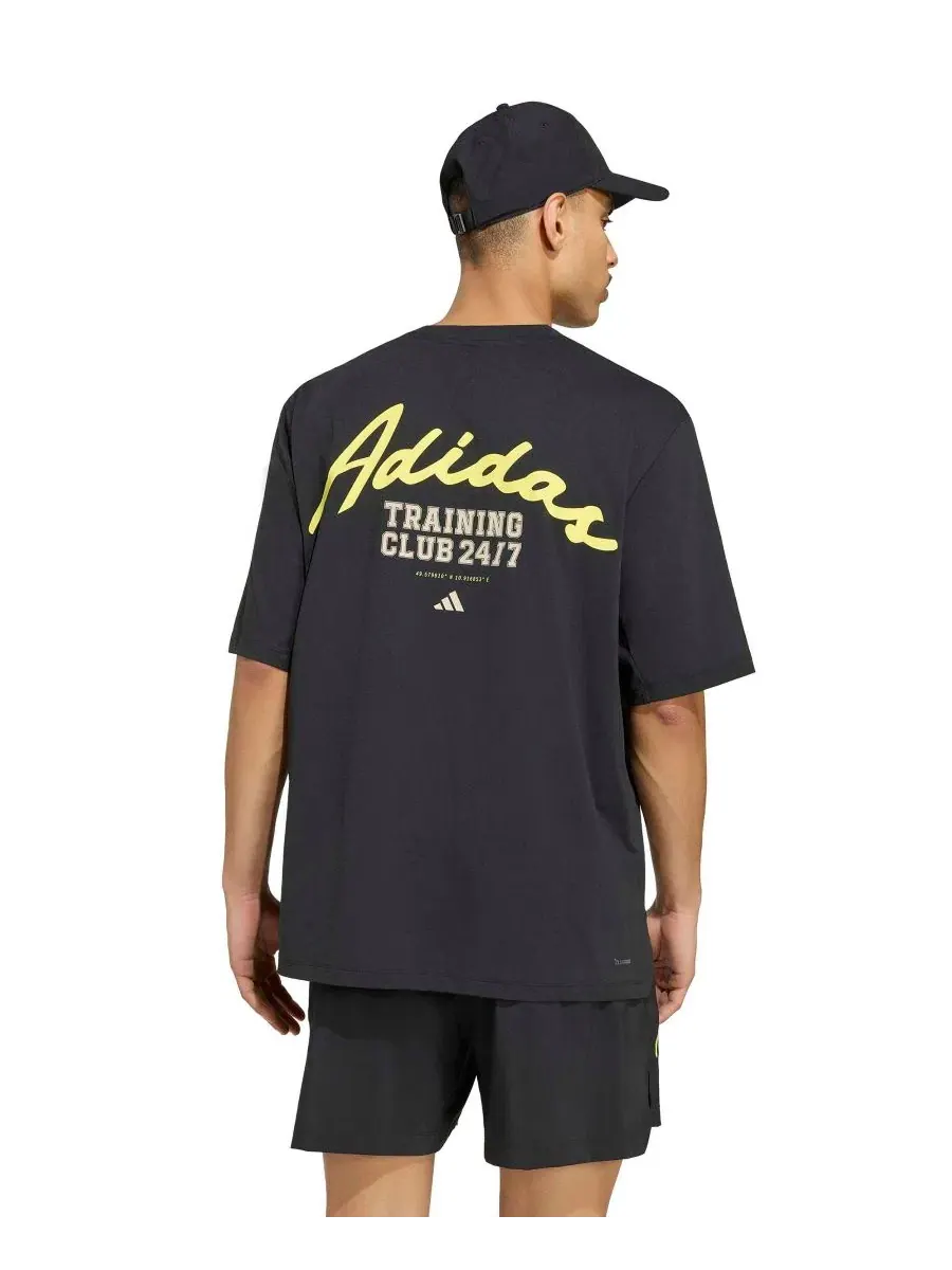 Футболка с принтом Prime Lift Essentials Workout Graphics adidas — изображение 3 из 3, черный