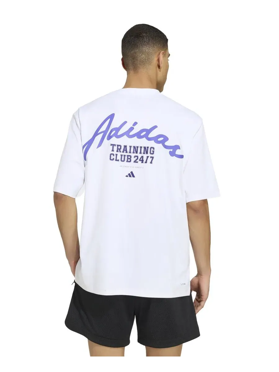 Футболка тренировочная с графическим принтом adidas — изображение 3 из 3, белый