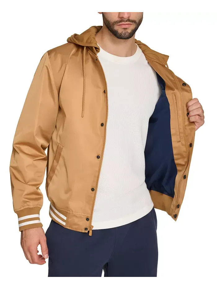 Мужская вязаная худи-куртка Varsity Bomber Champion — изображение 3 из 6, коричневый