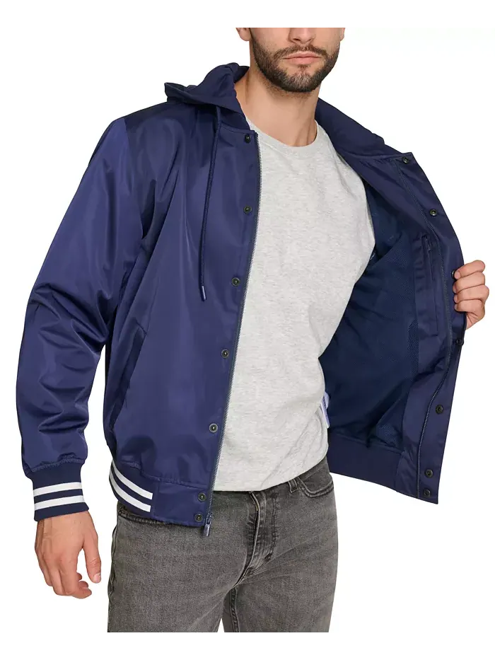 Мужская вязаная худи-куртка Varsity Bomber Champion — изображение 3 из 5, темно-синий