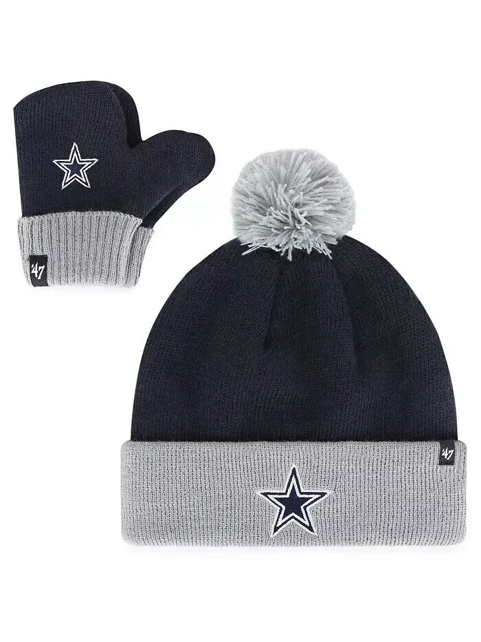 Темно-синяя вязаная шапка с манжетами Bam Bam Dallas Cowboys для маленьких мальчиков и девочек