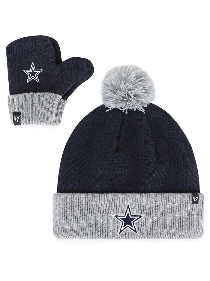 Темно-синяя вязаная шапка с манжетами Bam Bam Dallas Cowboys для маленьких мальчиков и девочек — изображение 1 из 1