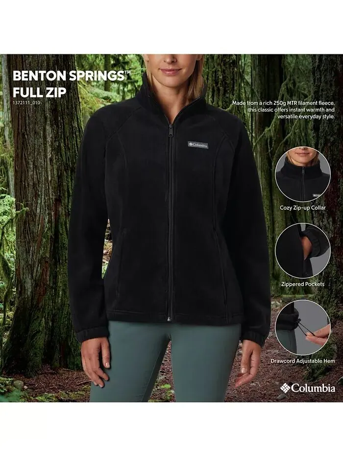 Женская флисовая куртка Benton Springs Columbia — изображение 3 из 5, черный