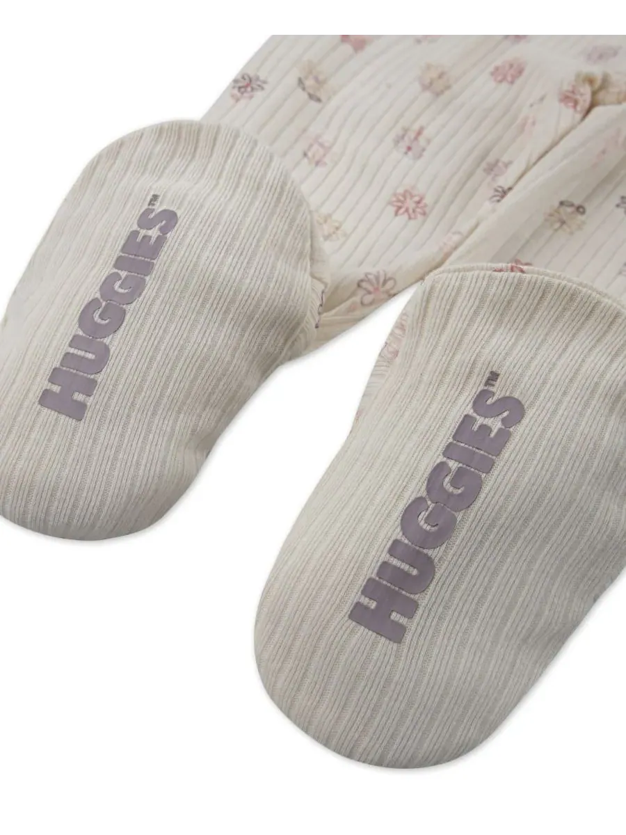 Комплект из трех предметов для девочки: боди, кардиган и штанишки Huggies — изображение 3 из 5, белый