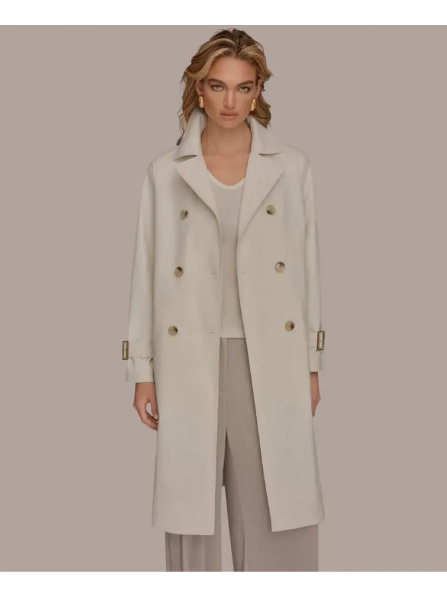 Женский двубортный тренч с поясом и воротником с вырезом Donna Karan New York