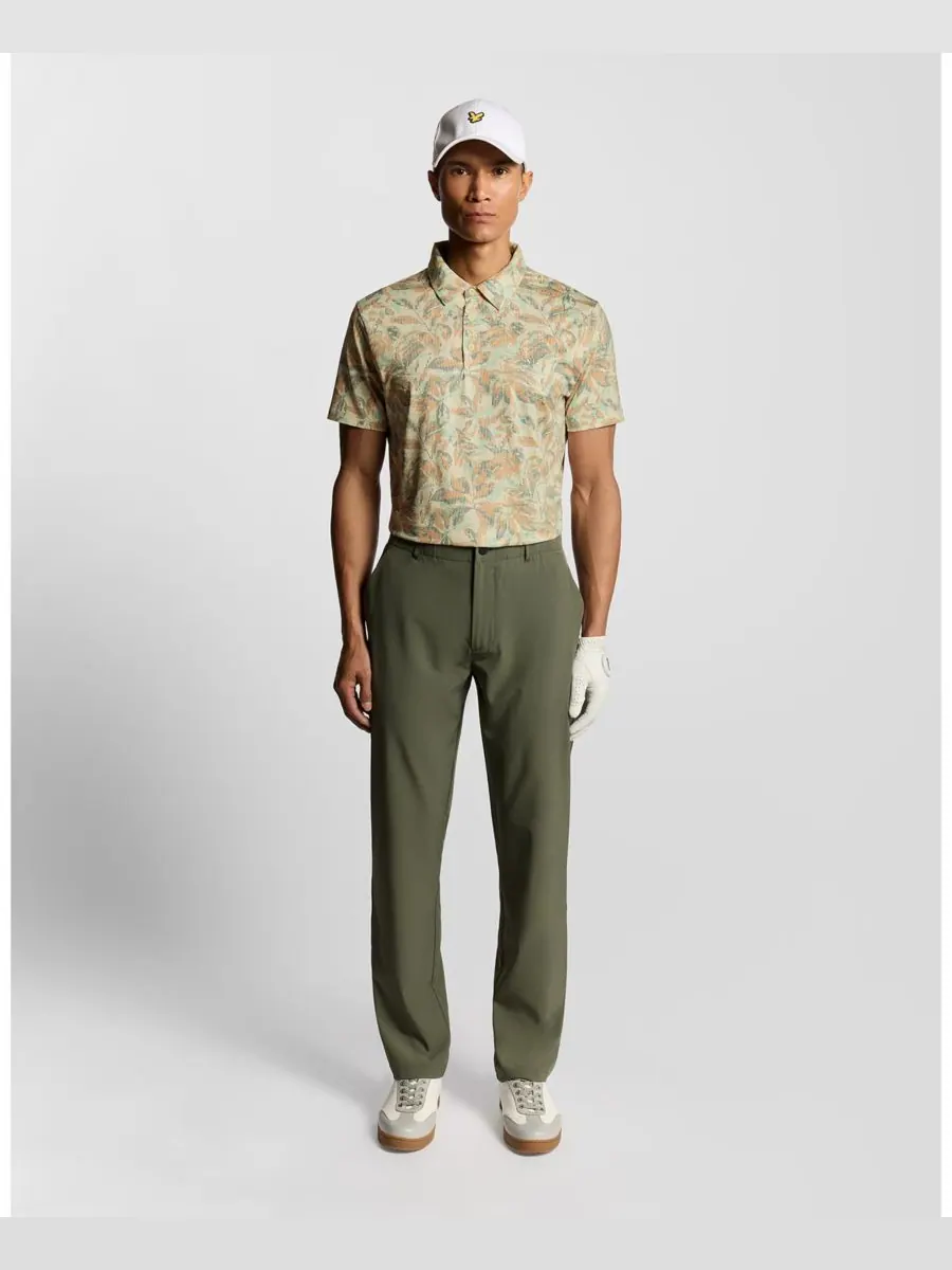 Мужская поло-рубашка для гольфа с цифровым цветочным принтом Lyle & Scott — изображение 3 из 6, желтый