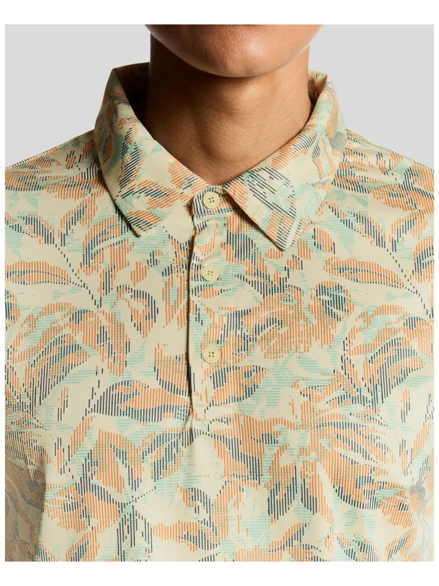 Мужская поло-рубашка для гольфа с цифровым цветочным принтом Lyle & Scott — изображение 5 из 6, желтый