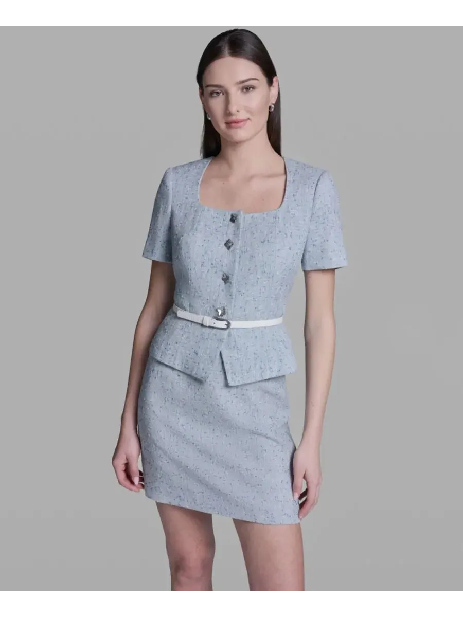 Женская куртка с квадратным вырезом и поясом Bcbg