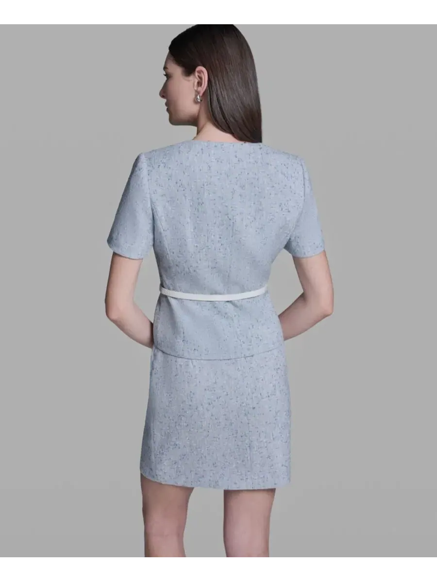 Женская куртка с квадратным вырезом и поясом Bcbg — изображение 4 из 6, светлый мульти