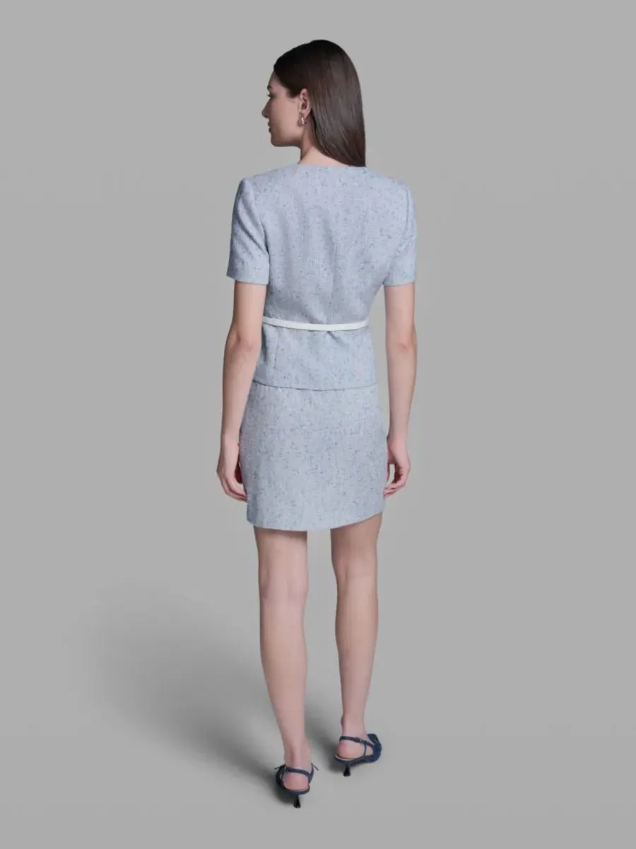 Женская куртка с квадратным вырезом и поясом Bcbg — изображение 5 из 6, светлый мульти